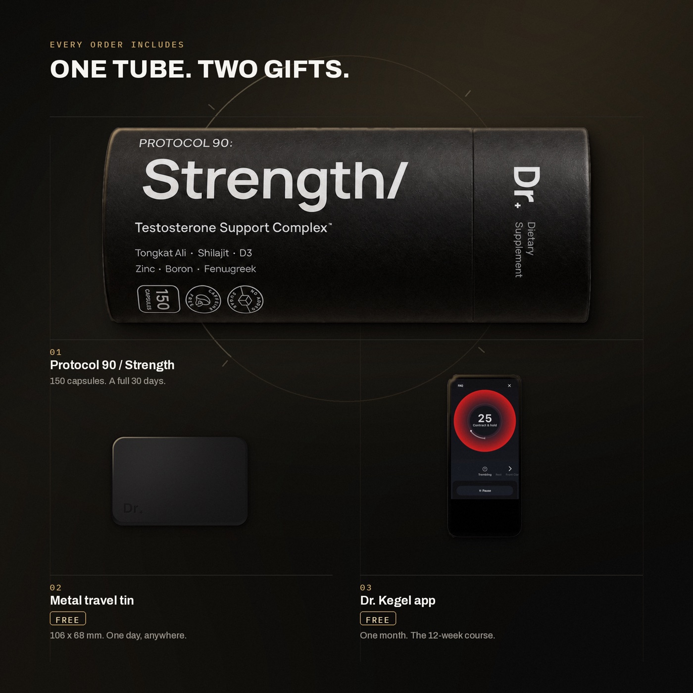 Protocol 90 Strength/ — туба, металлический тин и приложение Dr. Kegel в подарок